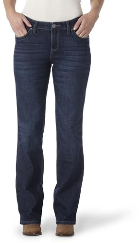 Wrangler Women's Q-Baby Mid Rise Boot Cut Ultimate Riding Jean, Boot Scootin, 13-32