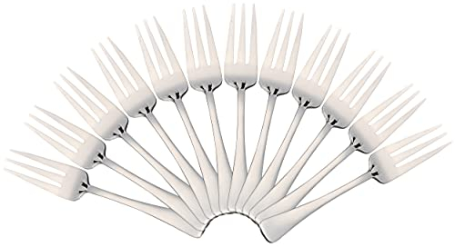 12 Forchette da Dessert Alto Lucido in Acciaio Inossidabile 15 x 2,05 cm