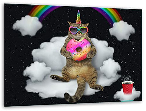 TMK, Schneidebrett glas 40x30 mit motiv Katze Schneideplatte, Herdabdeckplatte deko glas