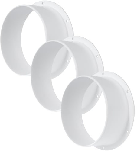 Vent Systems 150 mm Lüftungsflansch Kunststoff Rund Gerade - 3 Stück - Robuste Kanalverbinder Platte Für Heizung Klima Luftführung - Für HVAC Systeme, Wand, Decke, Rohr, Wohnraum, Innen & Außen