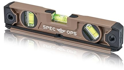 Spec Ops Tools Box Beam Level for Framing & Layout, 33% Larger Precision Block Vials, Tourniquet Attachment System, Magnetic, Torpedo 10
