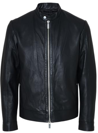 SELECTED HOMME Herr Slharchive Classic Leather JKT W Noos läderjacka, svart, XXL