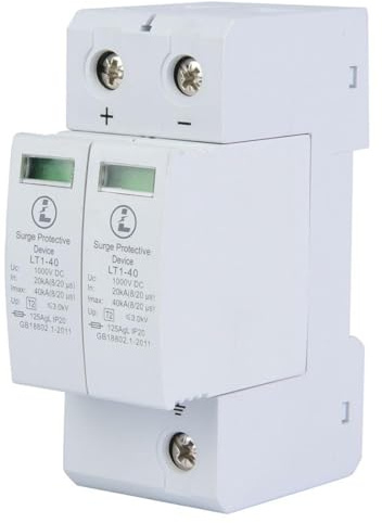 DEWIN Scaricatore di Sovratensione,2P 40kA DC 1000V Dispositivo di Protezione Contro Le Sovratensioni Fotovoltaico Scaricatore Surge protector Protezione Contro i Fulmini,scaricatore sovratensione