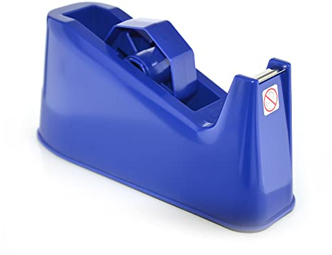 Dispensador de Cinta Adhesiva de Sobre Mesa (Apto 66 o 33 mts) - REF 0501A- Alto peso, Gran Calidad y Duración. (Azul)