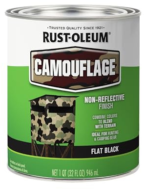 Rust-Oleum 379558 Specialty Camouflage Paint, Quart, Flat Black, (Pack of 1)