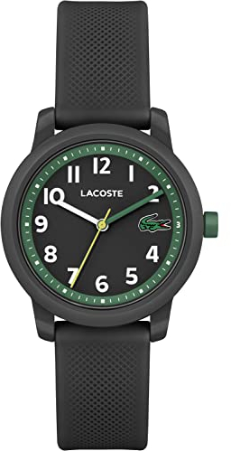 Lacoste Montre Analogique à Quartz pour Enfants Collection LACOSTE.12.12 Kids avec Bracelet en Silicone Noir - 2030042