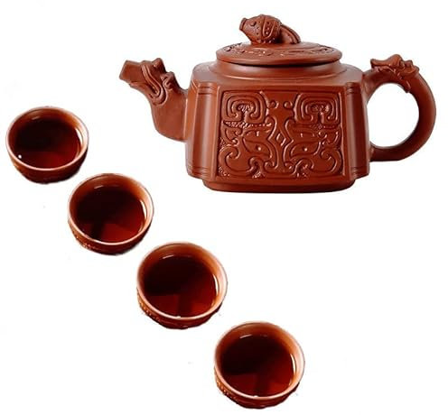 Juegos de té chino Kung Fu con tetera, tazas de té, juego de té de cerámica, servicio de té grande, juegos de té de barcilla for bermellones for fiesta de té, regalo de cumpleaños, regalos de negocios
