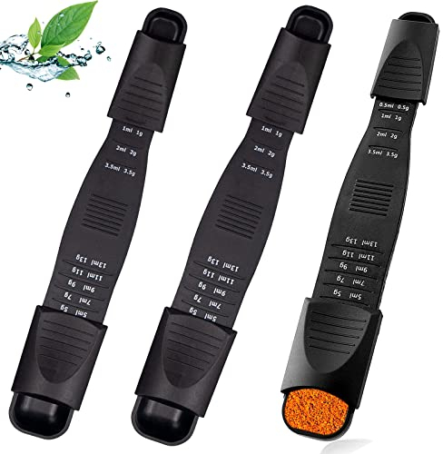 CTDMJ Messlöffel Set 3 Stück Verstellbares Messlöffel gramm mit klaren und leicht lesbaren Markierungen für Zucker, Salz, Kaffee, Milchpulver