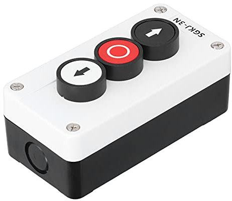 Momentary Push Button Switch, Momentary Start Stop Switch Push Button, Momentary Switch Station Box Up and Down Stop Control Push Button for Winch Roller Door Truck Tail Lift (SGKJ-3N)