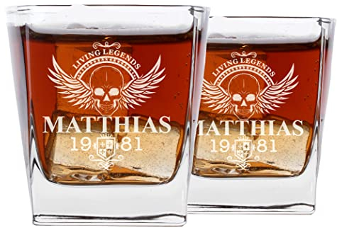 Regalo de cumpleaños único para marido, vaso de ron personalizado de 270 ml, 48 diseños diferentes, juego de 2 unidades.