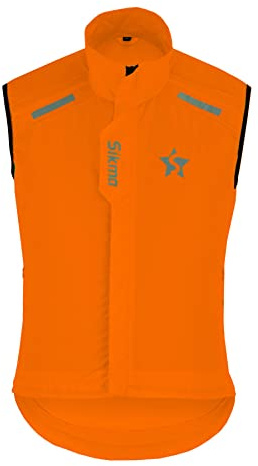 Sikma Herr dam cykling väst dusch vindtät löpning unisex HI-VIZ väst cykeljackor, Orange, M