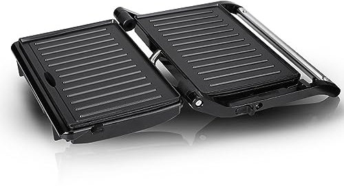 RUYICZB Sandwich Panini Maker, Griglia Elettrica Tostapane Piastra Bistecchiera Elettrica con Rivestimento Antiaderente, Grill Elettrico con Apertura Fino A 180º, Indicatore Luminosa