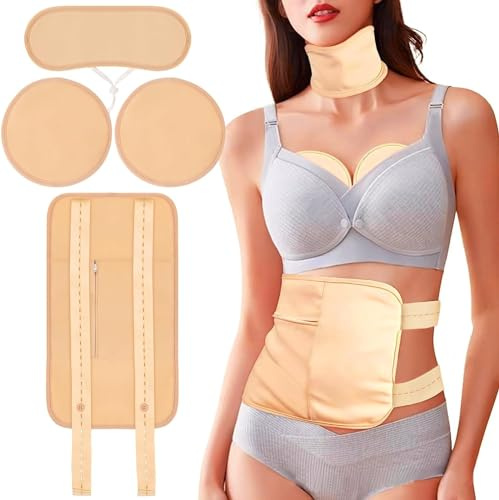 Rizinusöl-Packung, Bio-Baumwolle für Leberentgiftung, Bauch, Bauch, Hals, Brust und den gesamten Körper, wiederverwendbare Pads-Set für heiße / kalte Kompresse mit verstellbarem Gummiband, wasserdicht