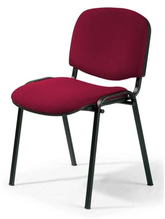 Topsit Besucherstuhl ISO, Bequemer Konferenzstuhl, stapelbar, mit gepolsterter Sitzfläche und Rückenlehne. Einzelner Artikel (Bordeaux)
