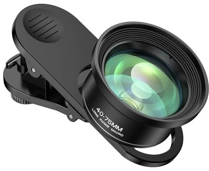 Andoer 10X Universal Smartphone Macro Lens 4K Ultra High Definition Phone Camera Lens with Phone Clip Compatible with Android Smartphone iPhone 15/14/13/12 Max/XR/X/8