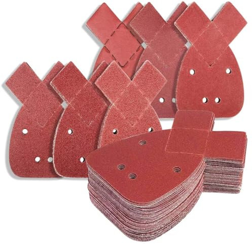 60 Pcs for Black and Decker Mouse Sander Pads, for Black & Decker Mouse Sanding Discs, 40/60/80/120/180/240 Grits Multi Tool Detail Sander Pads Sandpaper Sheet for Electric Sanders