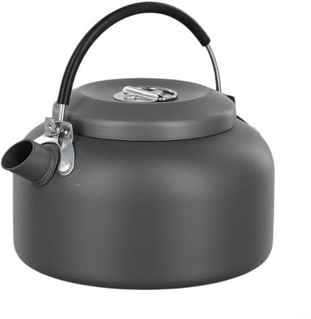 Camping-Teekessel, Camping-Flötenkessel mit leichtem, klappbarem Griff für Outdoor, Kochen, Camping, Angeln (0,8 l)