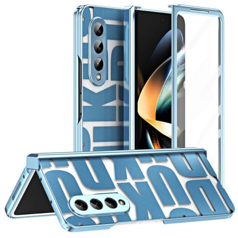 NHDCJF Beschichtung klar für Samsung Galaxy Z Fold 4 3 2 5 Fold3 Fold5 5G Hülle transparente Scharnierschutzfolie Displayschutzfolie, blau, für Samsung Galaxy Z Fold3 5G