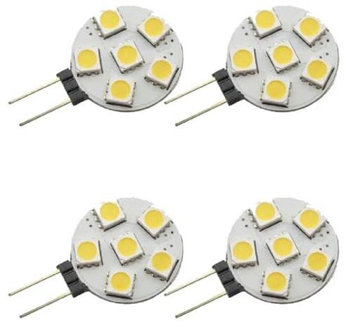 G4 LED lampor G4 2835 SMD interiör LED-lampor AC/DC12V-24V Superljus varmvit belysning för RV-skåp Dome Light Båtljus 1W-8PCS Varm vit