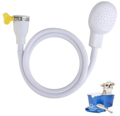 1.3m Single Tap Shower Attachment, Shower Head, Portable Shower Head and Hose Set Pet Dog Shower for Bathroom Washing Dresser Kitchen Suitable for Pet Families