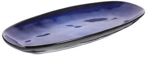 MAGICLULU Ceramic Sushi Plate Serving Tray Blue Serving Platter for Parties Restaurants Starters Desserts Dishwasher and Oven Safe