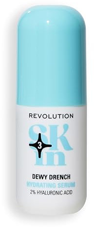Revolution SKin, Dewy Drench Hydrating Serum, Siero Idratante con Acido Ialuronico, Rimpolpa la Pelle, Vegano e Cruelty-Free, 30ml