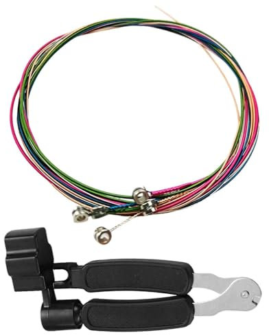 6 Corde Per Chitarra Colorate E 1 Strumento Per Cambiare Corde Nere, Sostituzione Corde Per Chitarra, Accessori Per Chitarra, Corde Per Chitarra Inossidabili
