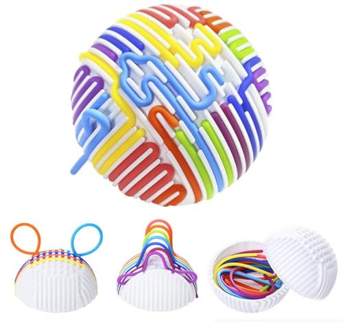 QUANMAITONG Sensorik Spielzeug Ball Kinder，Sensory Play ab 3 Jahre & Erwachsene Silikon Autismus Spielzeug mit 16 Schnüren，Montessori zur Beruhigung, Angstzuständen, ADHD