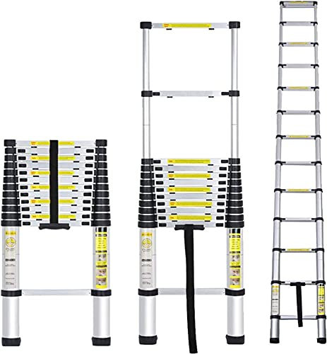 8m Aluminum Telescopic Extension Ladder – Adjustable 7m/6.2m/5m/4m/3.8m/3.2m/2m/1m – Lightweight, Portable for Rooftop, RV, Attic, Outdoor Work – for Home & Professional Use