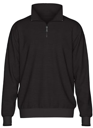 Trigema Trigema Troyer för män i våffelutseende sweatshirt (1-pack), svart, M