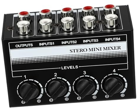 NOLITOY Channel Stereo Mini Mixer Audio Mixer Controller with Independent Volume Control for Musical Instruments Dj Equipment