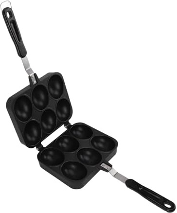 TARSHYRY Padella Takoyaki, Padella Coreana per Grill a Doppia Faccia Takoyaki Piatto a 6 Buche Cuocere Utensile da Forno Mini Pancake per Cucinare e Cottura, 6.9x13.6in