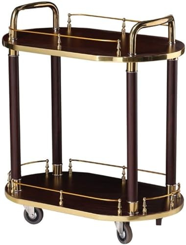 Mfallon Bar Carts for The Home, Kitchen Serving Carts for Business Restaurant, Rolling Home Bar Serving Cart on Wheels, Serving Trolley for 5 Star Hotel and Club Bar Drinks Serving Tea Carts(Brown)