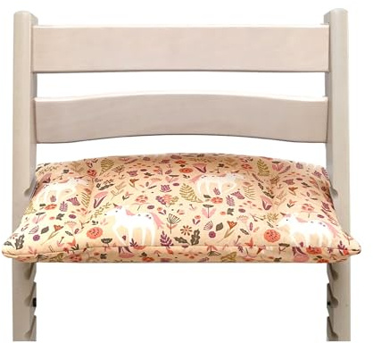 Blausberg Baby - BESCHICHTET - *DIVERSE FARBEN* Sitzkissen (kleines Brett) für Stokke Tripp Trapp Hochstuhl (Einhorn Rosa)