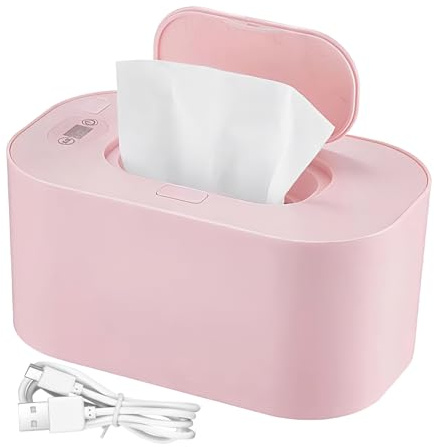Blöjvärmare – USB-värmeenhet med LED-skärm, justerbar temperatur torka fodral, natttidsblöjbyte, använd för resor barnkammare daghem utomhus, barnomsorg, 19 x 10 x 9 cm