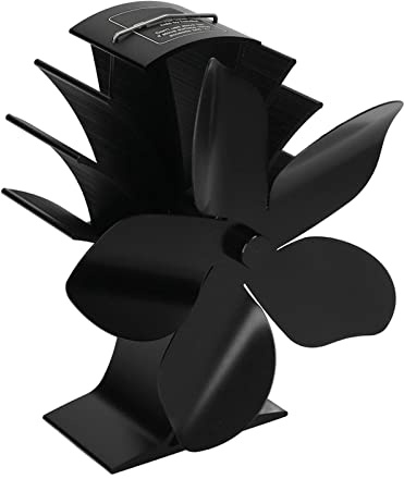Aoaoy Ventilatore per stufa, 22 x 20 x 13, ventilatore da forno a calore, silenzioso, accessorio per camino in lega di alluminio con 5 pale per la casa
