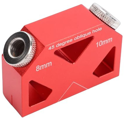 Naroote Posizionatore per Trapano a 45 Gradi, Falegname per Guide per Tasselli in Lega di Alluminio, Utensile per Trapano per la Lavorazione del Legno con Punta da 9,5 Mm, Ideale per Telai di Mobili