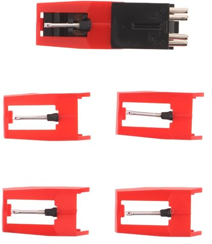 Hemobllo Puntina per Vinile Aghi di Ricambio per Giradischi Rossi Sostituzione della Testina Fonografica Accessori di Manutenzione per Giradischi