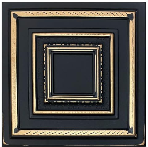 Pannelli 3D, in polistirene stirolpor, pannelli per soffitto, pannelli murali 3D, decorazioni in stile cornice classica, rivestimento per soffitto - parete, 3mm di spessore - 50x50cm / 25m² - 100
