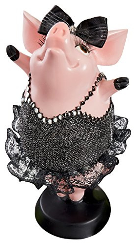 Design Toscano QS2814 Schweinchen auf Zehenspitzen Figur, Sammlerstücke - Figuren, Andere, Mehrfarbig, 1 x 12,5 x 12,5 cm
