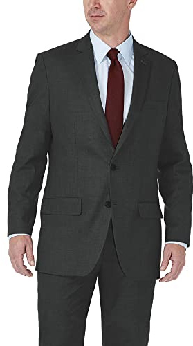 J.M. Haggar Men's Premium Stria Tailored Fit Suit Separate Coat, Black 48R