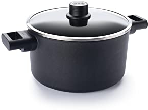 Woll Diamond Logic XR Topf mit Glasdeckel in Box - Induktiv -, Ø 24 cm, 14 cm hoch, 4.5 Liter, mit 2 Seitengriffen - Geeignet für alle Herdarten, Aluminiumguss, Antihaft-Versiegelung