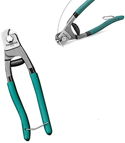 8 Inch Steel Wire Rope Cutter Heavy Duty, Inner Outer Bicycle Brake Shift Cable Cutting Pliers, Multi function Pincers Tool for Soft Hard Cable Decking,Railing,DIY Projects,Clothes line,Winches