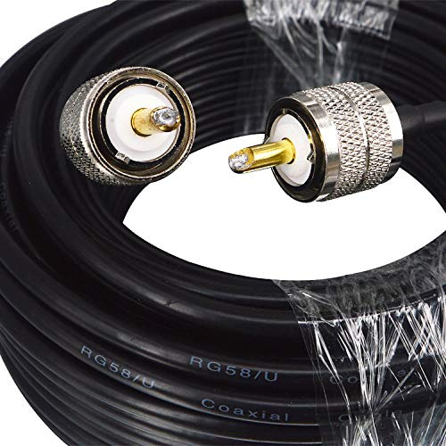 Boobrie Verbessert UHF auf UHF Kabel 20M RG58/U Kabel PL259 Adapter UHF Stecker zu UHF Stecker Radio Antennen Kabel Amateurfunk Kabel Geringer Verlust CB Koaxialkabel für Antenne/Rundfunk