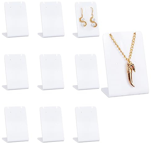 PH PandaHall 10-pack örhängen displaystativ, örondubbar L-form Örhängeshållare, smyckesdisplay, 3,6 x 4,9 x 7 cm
