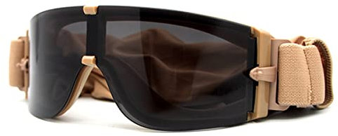 WLXW Lunettes Tactiques Militaires des Forces Spéciales Lunettes De Paintball Coupe-Vent Lunettes Tir Sportif pour Hommes, Résistant À La Randonnée Et Au Sable,Tan