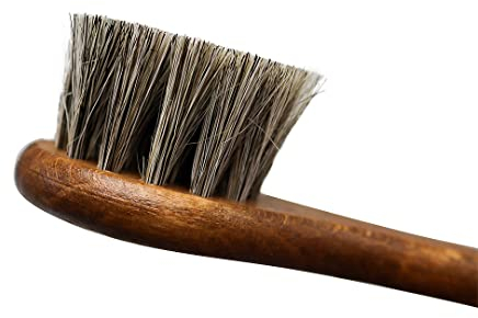 Birch Premium Quality Horse Hair Dauber Application Shoe Brush, 100% Horsehair, Shine Buff Polish Leather Shoes & Footwear [150mm x 41mm x 11mm] (Natural Horse Hair)
