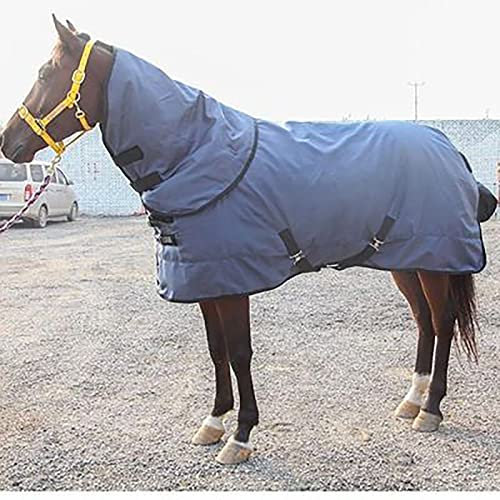 BNALU Abschwitzdecke fürs Pferd ist atmungsaktiv Transportdecke Weidedecke Winterdecke Winterbaumwolle Weich und warm Reitausrüstung Outdoordecke (Size:145cm,Color:Navy blau)