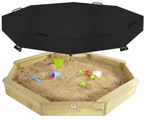 GJMZTQG Strapazierfähige achteckige Sandkastenabdeckung, 600D wasserdicht, UV-beständig, nicht verblassen, achteckig, für den Außenbereich, mit Schnalle und Griffen, für achteckigen Sandkasten, 213,4