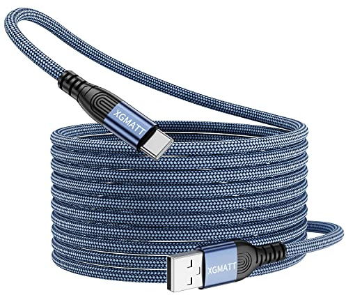 XGMATT Extra Langes 7M USB C Ladekabel, USB anf Typ C Kabel | geflochten für PS5 Controller, Samsung Galaxy S10/S9/S8 Plus, Note 10 9 8, LG V30 V20 G6 G5, Moto, LG, HUWEI, Mi9/8,etc